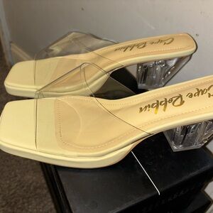 Cape Robbin Clear and Cream Heels